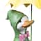 Sitting Duck in Raincoat and Umbrella Outdoor Garden Statue - 10.5"